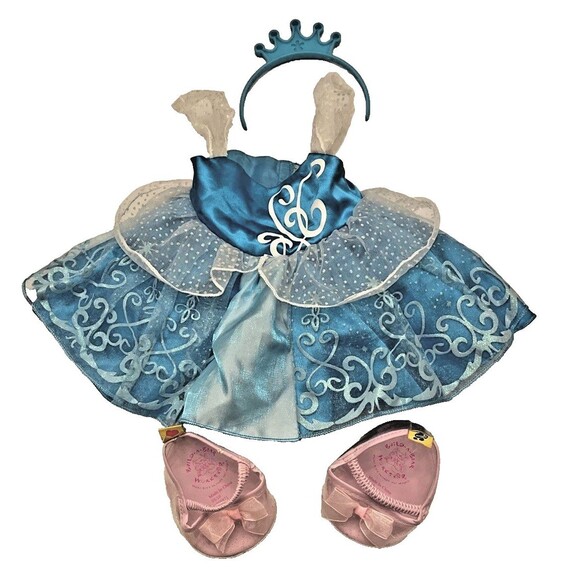 Build A Bear Disney Princess Cinderella Retired Dress 2013 with Crown and Shoes - Picture 1 of 14